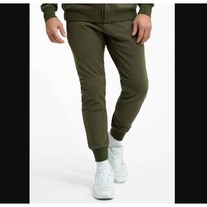 Swet Tailor NEW NWT Mens Large Army Green Stretch Fleece Jogger Gym Workout